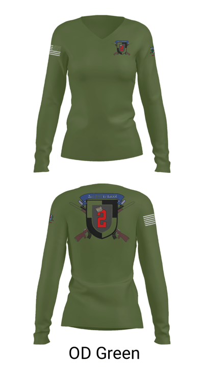 2nd Battalion 43692183 Women's Long Sleeve V-neck Shirt - 57