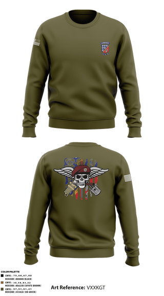 Crew Neck Sweatshirt, 647 Quartermaster Company, Army, Teamtime, Team time, sublimation, custom sports apparel, team uniforms, spirit wear, spiritwear, sports uniforms, custom shirts, team store, custom team store, fundraiser sports, apparel fundraiser