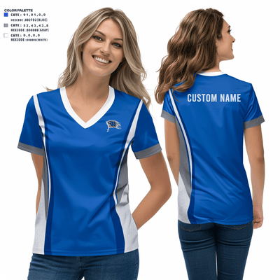 Wheatland youth football and cheer 53677637 Women's Short Sleeve V-neck Shirt - 2