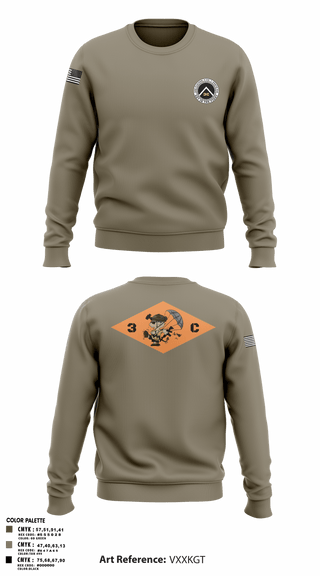 Crew Neck Sweatshirt, 3rd Platoon, CCo, 1-508th PIR, , Teamtime, Team time, sublimation, custom sports apparel, team uniforms, spirit wear, spiritwear, sports uniforms, custom shirts, team store, custom team store, fundraiser sports, apparel fundraiser