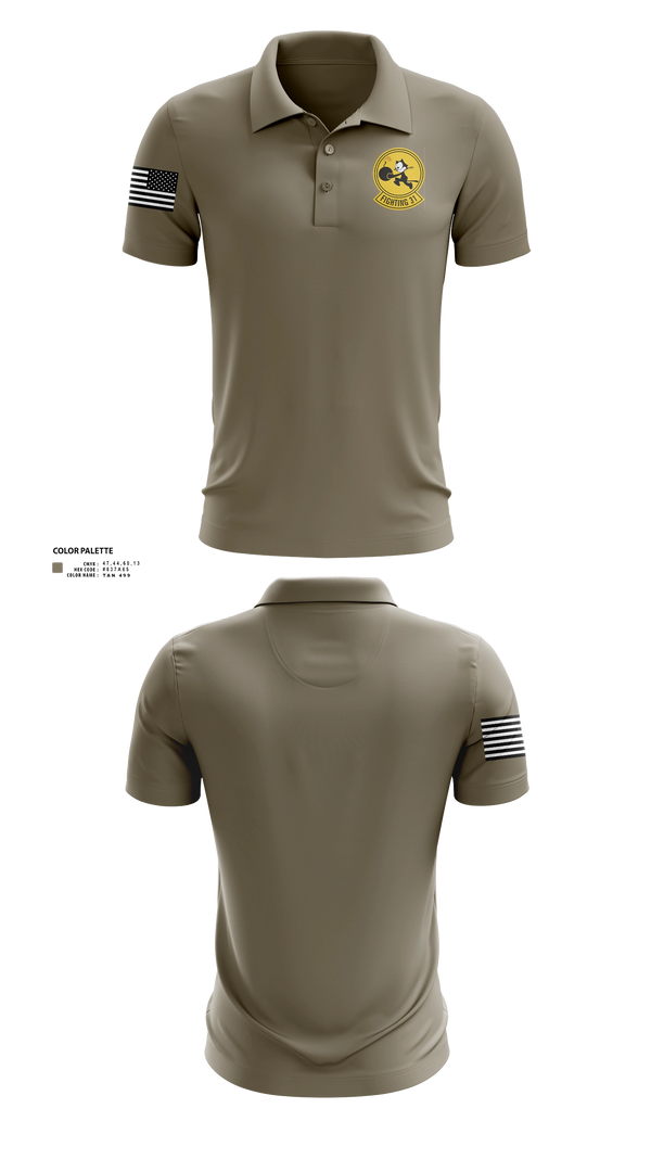 Short Sleeve Performance Polo, VFA-31 THE TOMCATTERS, Navy, Teamtime, Team time, sublimation, custom sports apparel, team uniforms, spirit wear, spiritwear, sports uniforms, custom shirts, team store, custom team store, fundraiser sports, apparel fundraiser