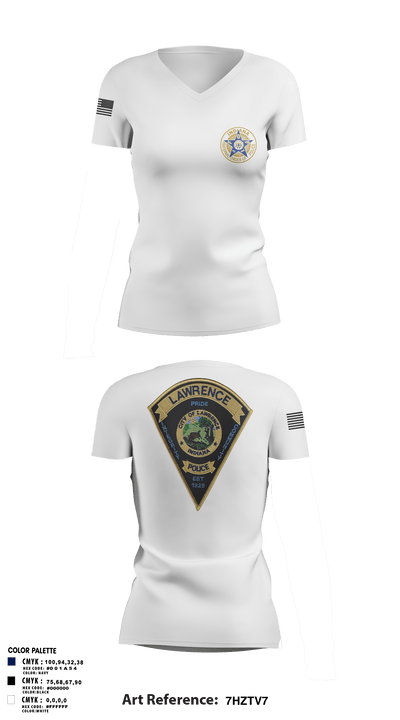 Lawrence Police FOP 1599 95636349 Women's Short Sleeve V-neck Shirt - 192