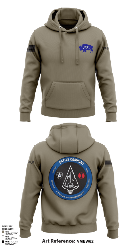 Hoodie, Battle company 1-17IN, Army, Teamtime, Team time, sublimation, custom sports apparel, team uniforms, spirit wear, spiritwear, sports uniforms, custom shirts, team store, custom team store, fundraiser sports, apparel fundraiser
