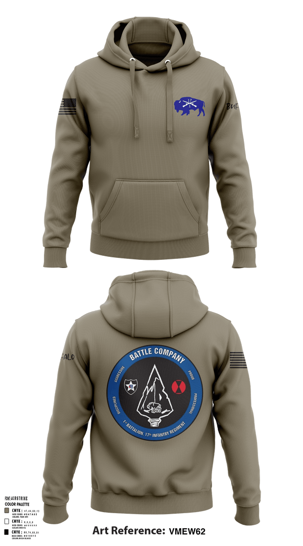 Hoodie, Battle company 1-17IN, Army, Teamtime, Team time, sublimation, custom sports apparel, team uniforms, spirit wear, spiritwear, sports uniforms, custom shirts, team store, custom team store, fundraiser sports, apparel fundraiser