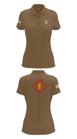 Women's Short Sleeve Performance Polo, 322 EN CO, Army, Teamtime, Team time, sublimation, custom sports apparel, team uniforms, spirit wear, spiritwear, sports uniforms, custom shirts, team store, custom team store, fundraiser sports, apparel fundraiser