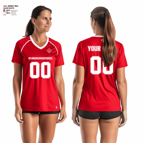 Women's Short Sleeve Vneck Shirt, St Ansgar Middle School Volleyball, Women's Volleyball, Teamtime, Team time, sublimation, custom sports apparel, team uniforms, spirit wear, spiritwear, sports uniforms, custom shirts, team store, custom team store, fundraiser sports, apparel fundraiser