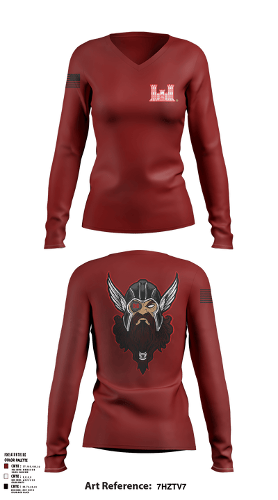 689 EN CO 71684380 Women's Long Sleeve V-neck Shirt - 1