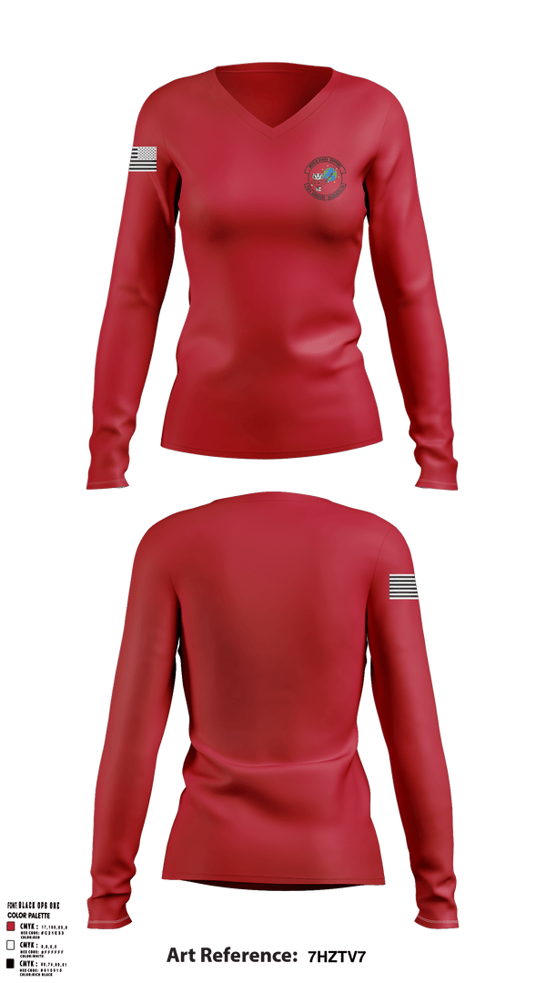 Women's Long Sleeve Vneck Shirt, 115 LRS, Air Force, Teamtime, Team time, sublimation, custom sports apparel, team uniforms, spirit wear, spiritwear, sports uniforms, custom shirts, team store, custom team store, fundraiser sports, apparel fundraiser