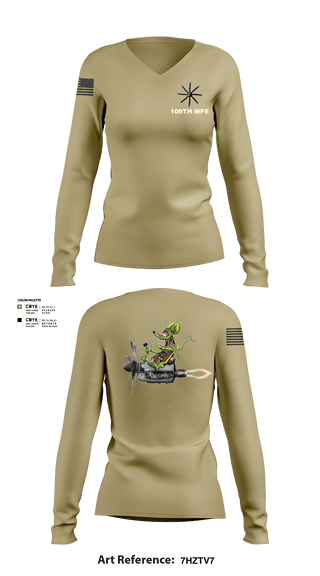 Women's Long Sleeve Vneck Shirt, 109th MFE, , Teamtime, Team time, sublimation, custom sports apparel, team uniforms, spirit wear, spiritwear, sports uniforms, custom shirts, team store, custom team store, fundraiser sports, apparel fundraiser