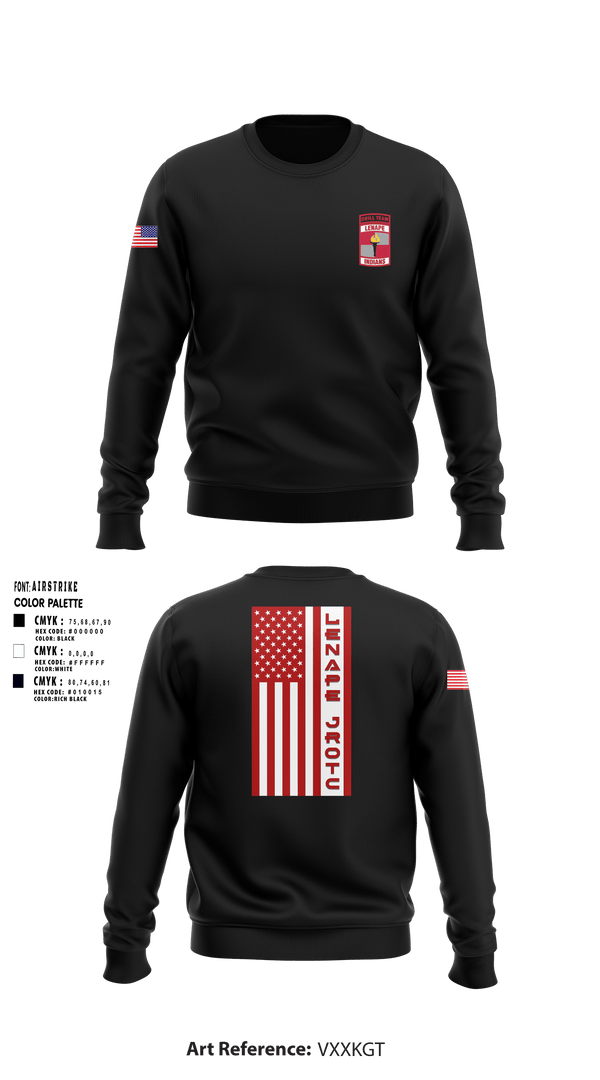 Crew Neck Sweatshirt, Lenape High School Army JROTC, , Teamtime, Team time, sublimation, custom sports apparel, team uniforms, spirit wear, spiritwear, sports uniforms, custom shirts, team store, custom team store, fundraiser sports, apparel fundraiser