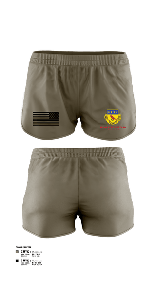 Women's Shorts, Alpha BTRY 2/138th FA, National Guard, Teamtime, Team time, sublimation, custom sports apparel, team uniforms, spirit wear, spiritwear, sports uniforms, custom shirts, team store, custom team store, fundraiser sports, apparel fundraiser