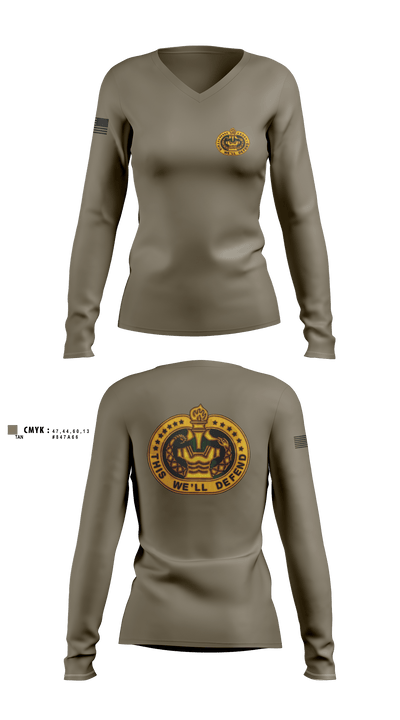 DS Davis 5549191 Women's Long Sleeve V-neck Shirt - 1