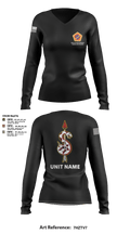 98th Expeditionary Signal Battalion 25845475 Women's Long Sleeve V-neck Shirt - 97