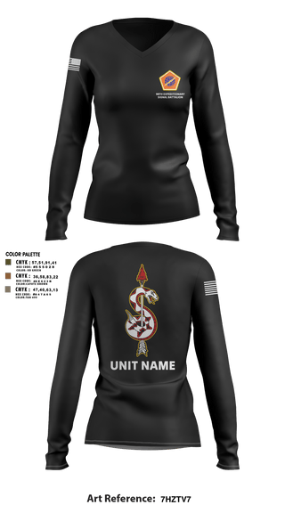 Women's Long Sleeve Vneck Shirt, 98th Expeditionary Signal Battalion, Army, Teamtime, Team time, sublimation, custom sports apparel, team uniforms, spirit wear, spiritwear, sports uniforms, custom shirts, team store, custom team store, fundraiser sports, apparel fundraiser