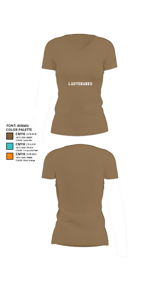 Women's Short Sleeve Vneck Shirt, LadySharks, Women's Volleyball, Teamtime, Team time, sublimation, custom sports apparel, team uniforms, spirit wear, spiritwear, sports uniforms, custom shirts, team store, custom team store, fundraiser sports, apparel fundraiser