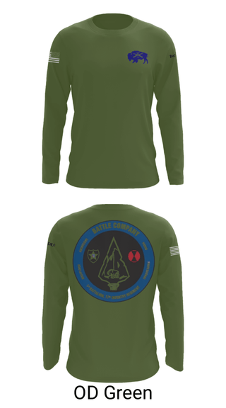 Long Sleeve Performance Shirt, Battle company 1-17IN, Army, Teamtime, Team time, sublimation, custom sports apparel, team uniforms, spirit wear, spiritwear, sports uniforms, custom shirts, team store, custom team store, fundraiser sports, apparel fundraiser
