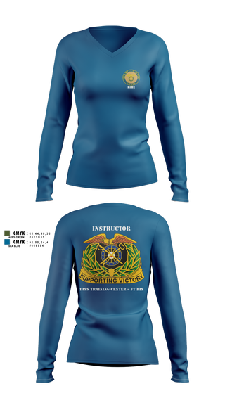 Women's Long Sleeve Vneck Shirt, 80th TC, TTC-Dix, Army, Teamtime, Team time, sublimation, custom sports apparel, team uniforms, spirit wear, spiritwear, sports uniforms, custom shirts, team store, custom team store, fundraiser sports, apparel fundraiser