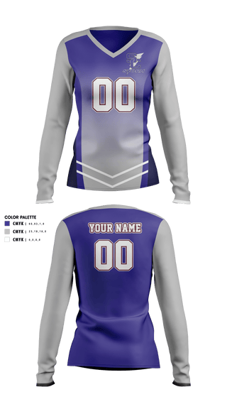 Women's Long Sleeve Vneck Shirt, Stuart W Cramer High School Volleyball, Women's Volleyball, Teamtime, Team time, sublimation, custom sports apparel, team uniforms, spirit wear, spiritwear, sports uniforms, custom shirts, team store, custom team store, fundraiser sports, apparel fundraiser