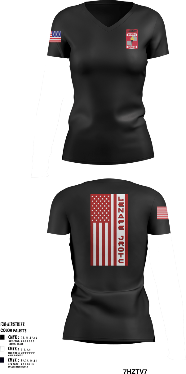 Women's Short Sleeve Vneck Shirt, Lenape High School Army JROTC, , Teamtime, Team time, sublimation, custom sports apparel, team uniforms, spirit wear, spiritwear, sports uniforms, custom shirts, team store, custom team store, fundraiser sports, apparel fundraiser