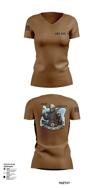 442 EUD 43184922 Women's Short Sleeve V-neck Shirt - 171 (1)