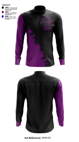 Quarter Zip Jacket, BLACK PANTHERS, Men's Basketball, Teamtime, Team time, sublimation, custom sports apparel, team uniforms, spirit wear, spiritwear, sports uniforms, custom shirts, team store, custom team store, fundraiser sports, apparel fundraiser
