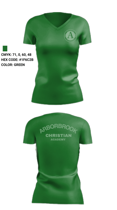 Arborbrook Christian Academy Falcons 15846524 Women's Short Sleeve V-neck Shirt - 1