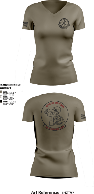 106 Hydraulic Shop 30264207 Women's Short Sleeve V-neck Shirt - 1