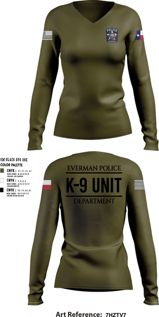 Women's Long Sleeve Vneck Shirt, K9-Unit, Police, Teamtime, Team time, sublimation, custom sports apparel, team uniforms, spirit wear, spiritwear, sports uniforms, custom shirts, team store, custom team store, fundraiser sports, apparel fundraiser