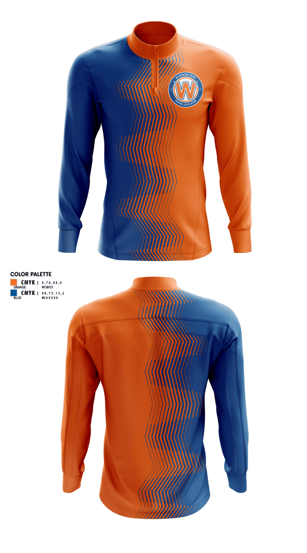 Quarter Zip Jacket, Wilmington Youth Rowing Association, Spirit Store, Teamtime, Team time, sublimation, custom sports apparel, team uniforms, spirit wear, spiritwear, sports uniforms, custom shirts, team store, custom team store, fundraiser sports, apparel fundraiser