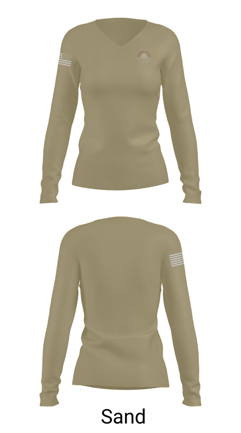 Women's Long Sleeve Vneck Shirt, GFSC, 1-12 CAV, , Teamtime, Team time, sublimation, custom sports apparel, team uniforms, spirit wear, spiritwear, sports uniforms, custom shirts, team store, custom team store, fundraiser sports, apparel fundraiser