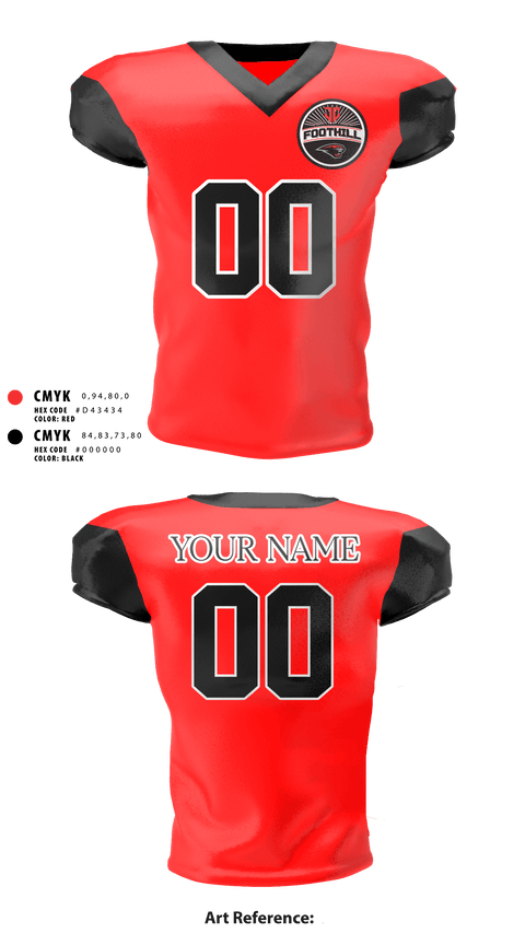 Football Jersey, Foothill Jr Cougars Football and Cheer, Football, Teamtime, Team time, sublimation, custom sports apparel, team uniforms, spirit wear, spiritwear, sports uniforms, custom shirts, team store, custom team store, fundraiser sports, apparel fundraiser