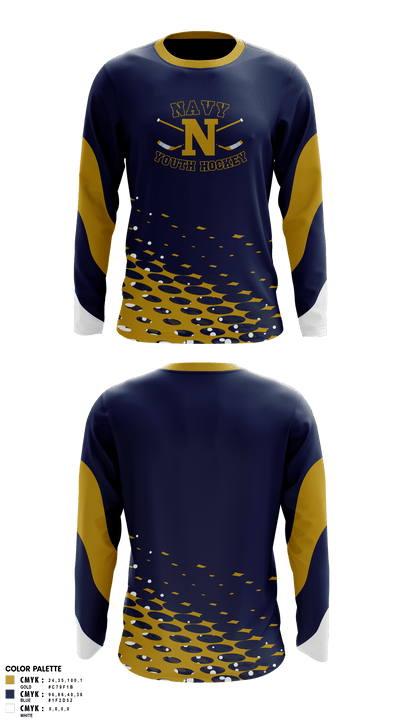 Navy Youth Hockey 90157811 Long Sleeve Performance Shirt - 1