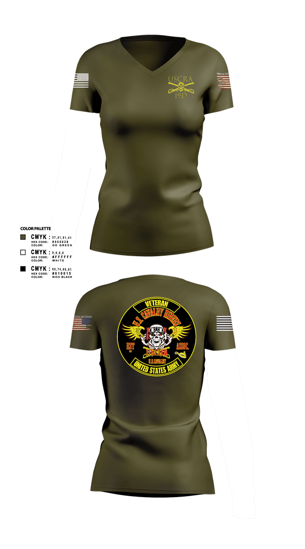 Women's Short Sleeve Vneck Shirt, US Cavalry Riders, Army, Teamtime, Team time, sublimation, custom sports apparel, team uniforms, spirit wear, spiritwear, sports uniforms, custom shirts, team store, custom team store, fundraiser sports, apparel fundraiser