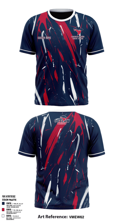 Saugerties Outlaws 67124869 Short Sleeve Performance Shirt - 11