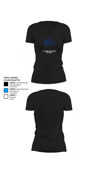 Women's Short Sleeve Vneck Shirt, R-S Central Hilltoppers Volleyball, Women's Volleyball, Teamtime, Team time, sublimation, custom sports apparel, team uniforms, spirit wear, spiritwear, sports uniforms, custom shirts, team store, custom team store, fundraiser sports, apparel fundraiser