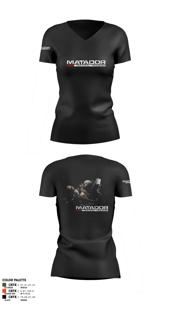Women's Short Sleeve Vneck Shirt, Matador Tactical, , Teamtime, Team time, sublimation, custom sports apparel, team uniforms, spirit wear, spiritwear, sports uniforms, custom shirts, team store, custom team store, fundraiser sports, apparel fundraiser