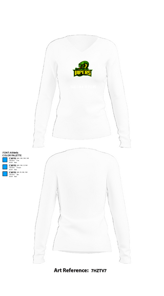 Women's Long Sleeve Vneck Shirt, Yakima Vipers, Football, Teamtime, Team time, sublimation, custom sports apparel, team uniforms, spirit wear, spiritwear, sports uniforms, custom shirts, team store, custom team store, fundraiser sports, apparel fundraiser