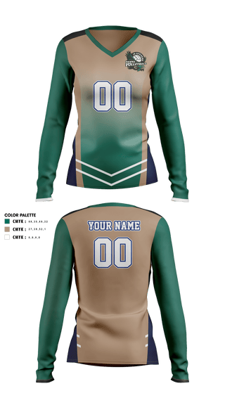 Women's Long Sleeve Vneck Shirt, John P Stevens High School Volleyball, Women's Volleyball, Teamtime, Team time, sublimation, custom sports apparel, team uniforms, spirit wear, spiritwear, sports uniforms, custom shirts, team store, custom team store, fundraiser sports, apparel fundraiser