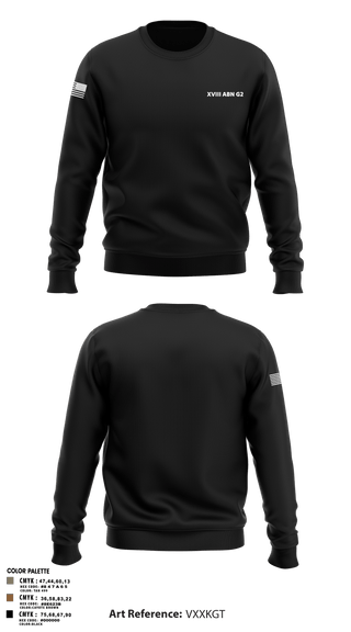 Crew Neck Sweatshirt, XVIII ABN G2, Army, Teamtime, Team time, sublimation, custom sports apparel, team uniforms, spirit wear, spiritwear, sports uniforms, custom shirts, team store, custom team store, fundraiser sports, apparel fundraiser