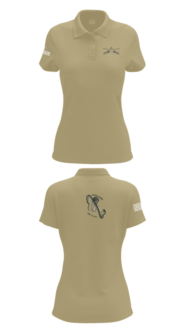 Women's Short Sleeve Performance Polo, Q Troop 4/278th, Army, Teamtime, Team time, sublimation, custom sports apparel, team uniforms, spirit wear, spiritwear, sports uniforms, custom shirts, team store, custom team store, fundraiser sports, apparel fundraiser