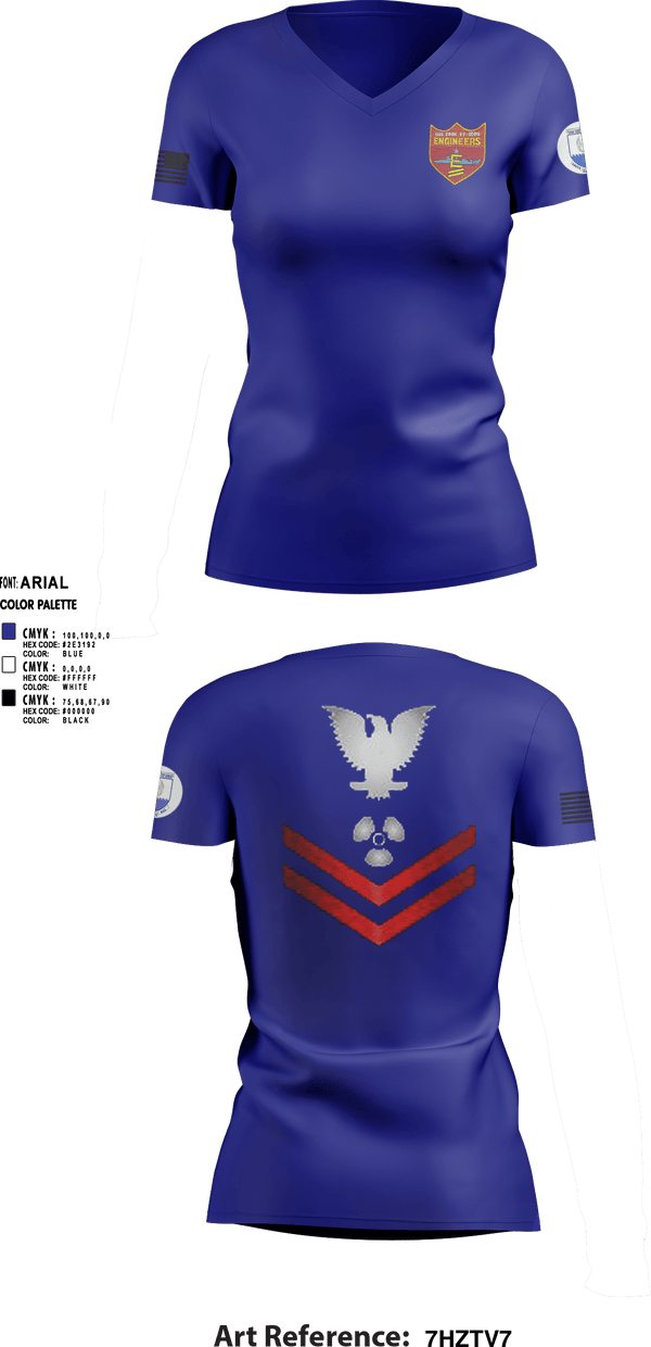 Women's Short Sleeve Vneck Shirt, USS COOK FF-1083, Navy, Teamtime, Team time, sublimation, custom sports apparel, team uniforms, spirit wear, spiritwear, sports uniforms, custom shirts, team store, custom team store, fundraiser sports, apparel fundraiser