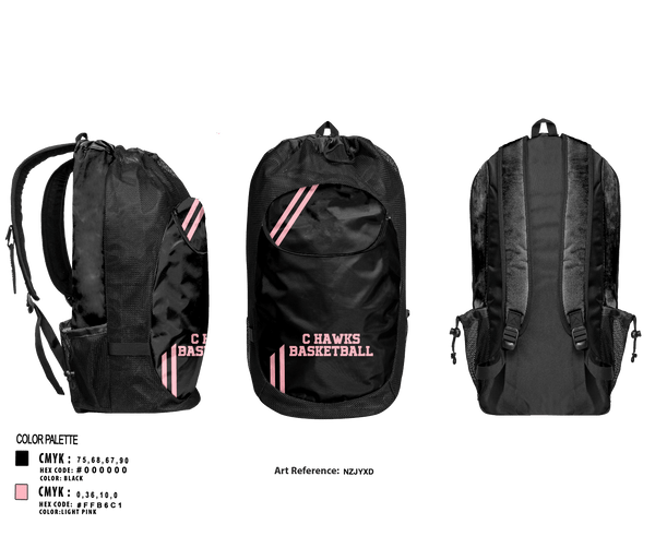 Gear Bag, C hawks, Men's Basketball, Teamtime, Team time, sublimation, custom sports apparel, team uniforms, spirit wear, spiritwear, sports uniforms, custom shirts, team store, custom team store, fundraiser sports, apparel fundraiser