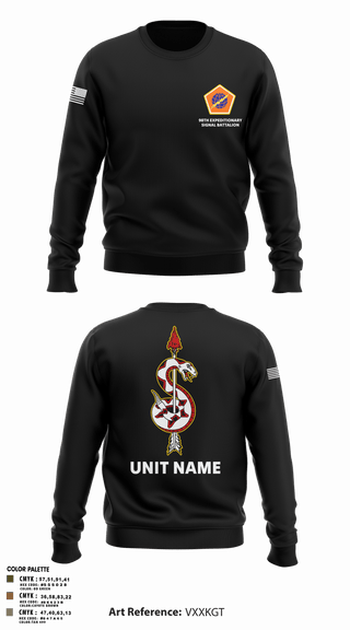 Crew Neck Sweatshirt, 98th Expeditionary Signal Battalion, Army, Teamtime, Team time, sublimation, custom sports apparel, team uniforms, spirit wear, spiritwear, sports uniforms, custom shirts, team store, custom team store, fundraiser sports, apparel fundraiser