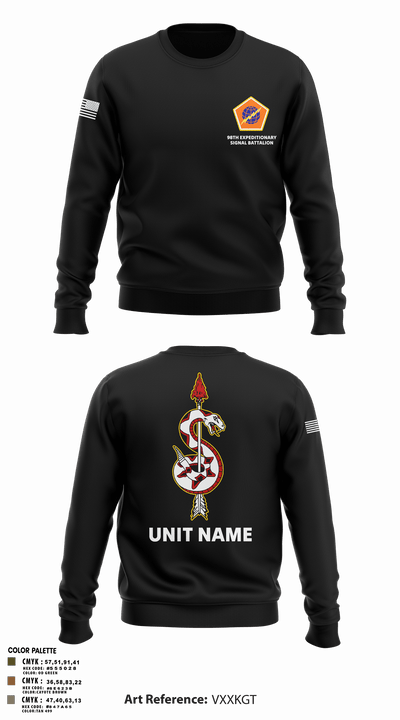 98th Expeditionary Signal Battalion 25845475 Crew Neck Sweatshirt - 97