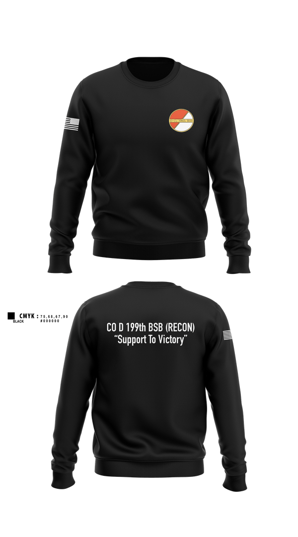 Crew Neck Sweatshirt, Co D 199TH BSB RECON, National Guard, Teamtime, Team time, sublimation, custom sports apparel, team uniforms, spirit wear, spiritwear, sports uniforms, custom shirts, team store, custom team store, fundraiser sports, apparel fundraiser