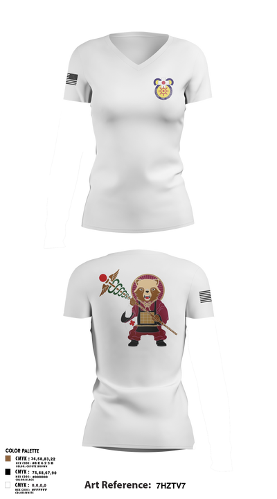MEDDAC-Japan 77028542 Women's Short Sleeve V-neck Shirt - 2