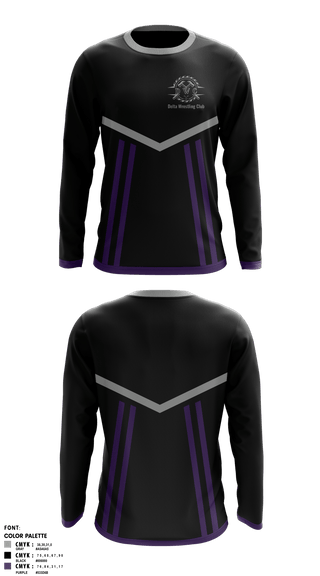 Long Sleeve Rash Guard Shirt, Delta Wrestling Club, Wrestling, Teamtime, Team time, sublimation, custom sports apparel, team uniforms, spirit wear, spiritwear, sports uniforms, custom shirts, team store, custom team store, fundraiser sports, apparel fundraiser