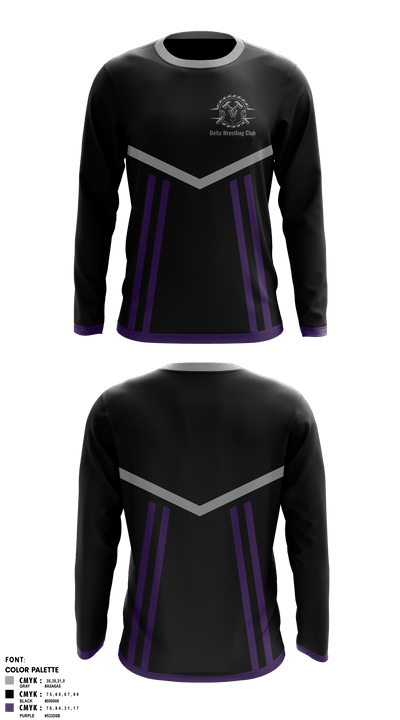Delta Wrestling Club 84195954 Long Sleeve Rash Guard Shirt - 3
