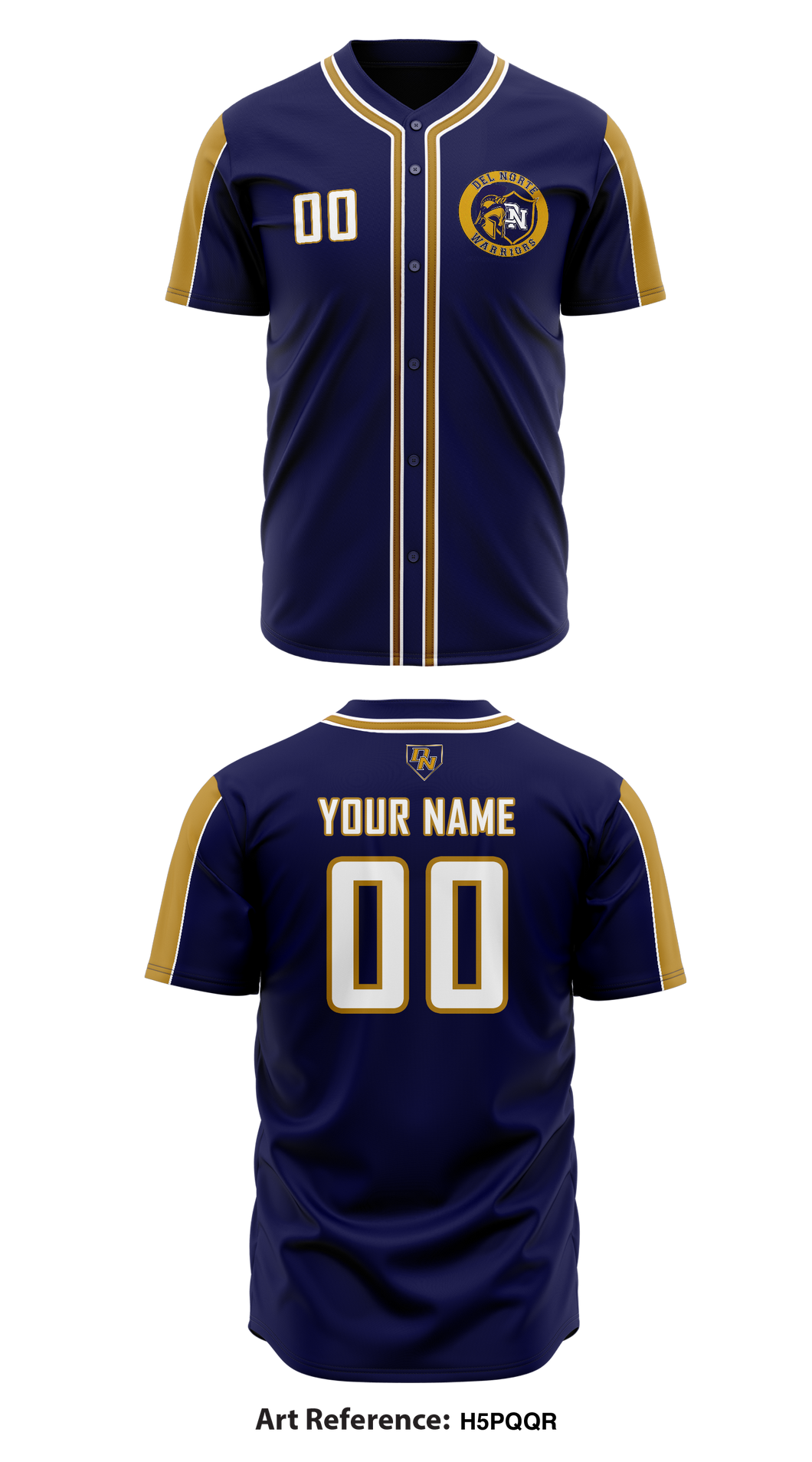 Warrior Jersey, Sublimated Two-button Baseball Jersey