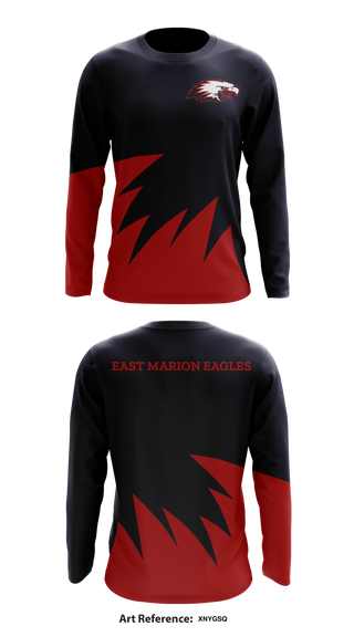 East Marion Eagles 36988176 Long Sleeve Performance Shirt - 1